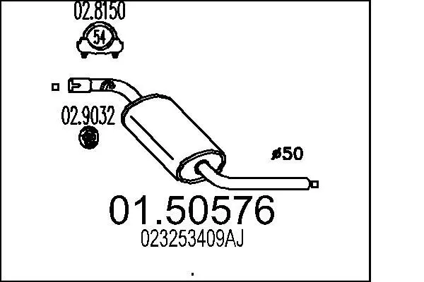 Handler.Part Middle silencer MTS 0150576 1