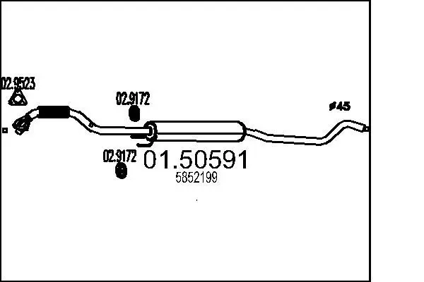 Handler.Part Middle silencer MTS 0150591 1