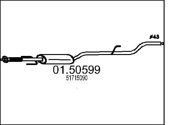 Handler.Part Middle silencer MTS 0150599 1