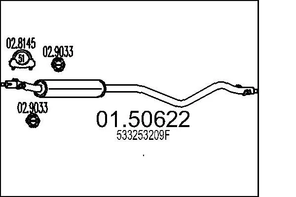 Handler.Part Middle silencer MTS 0150622 1