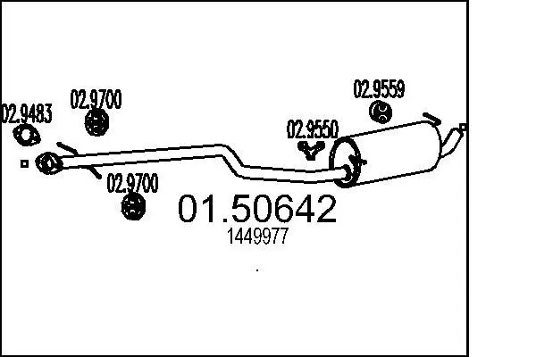 Handler.Part Middle silencer MTS 0150642 1