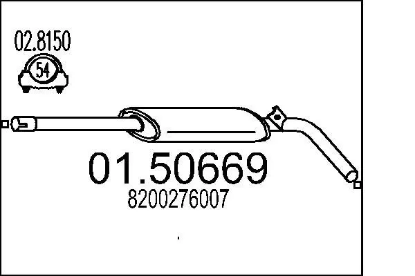 Handler.Part Middle silencer MTS 0150669 1