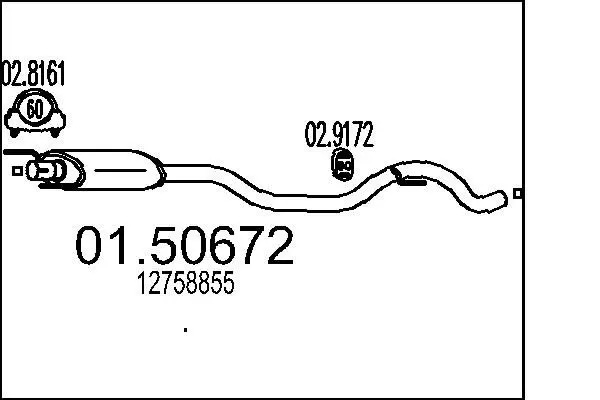 Handler.Part Middle silencer MTS 0150672 1