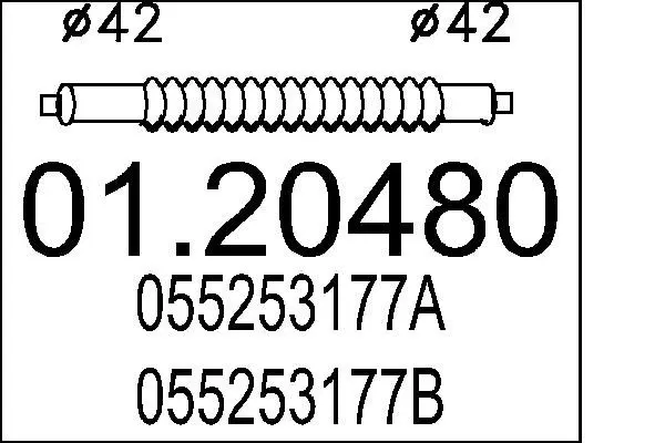 Handler.Part Flex hose, exhaust system MTS 0120480 1