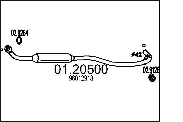 Handler.Part Exhaust pipe MTS 0120500 1