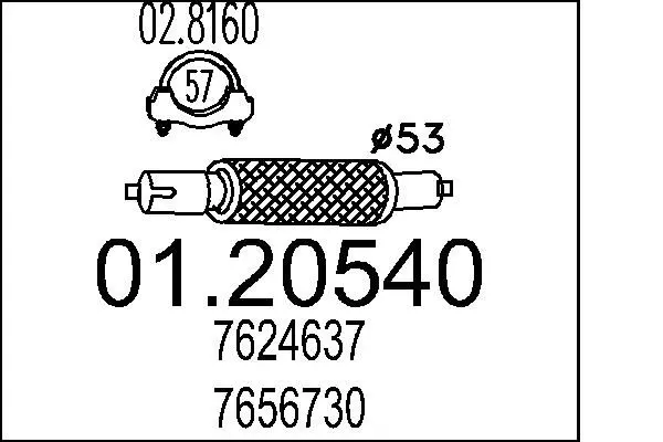 Handler.Part Flex hose, exhaust system MTS 0120540 1