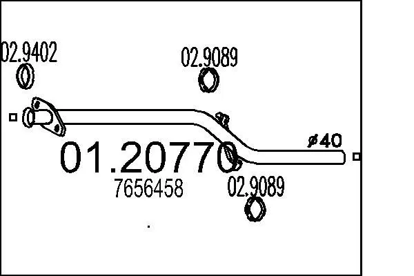 Handler.Part Exhaust pipe MTS 0120770 1