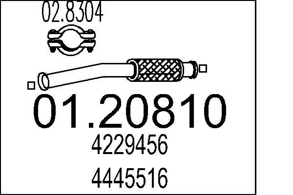 Handler.Part Flex hose, exhaust system MTS 0120810 1