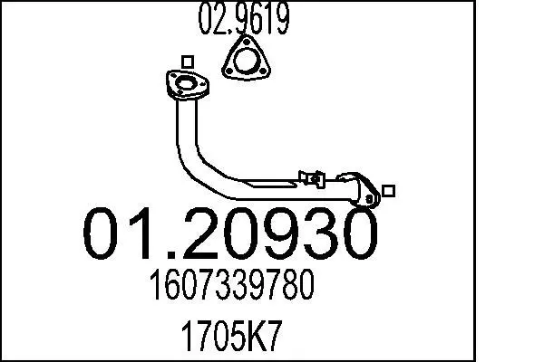 Handler.Part Exhaust pipe MTS 0120930 1