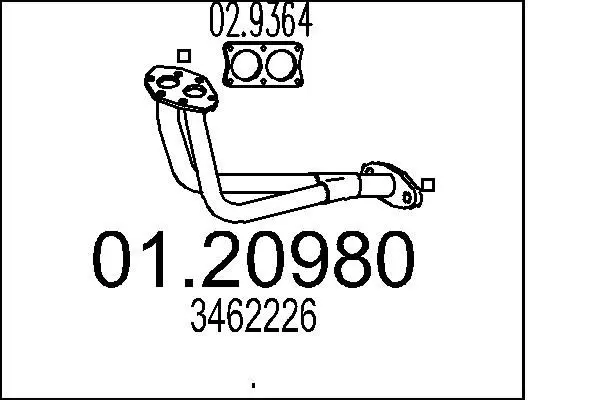 Handler.Part Exhaust pipe MTS 0120980 1