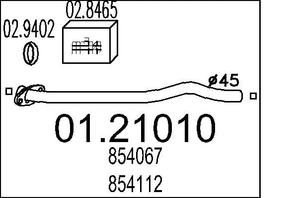 Handler.Part Exhaust pipe MTS 0121010 1