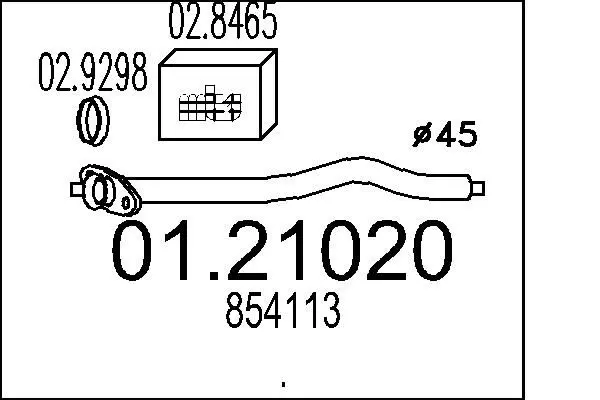 Handler.Part Exhaust pipe MTS 0121020 1