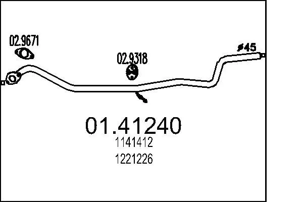 Handler.Part Exhaust pipe MTS 0141240 1