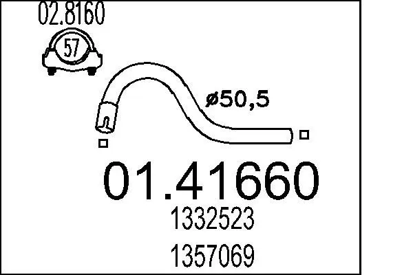 Handler.Part Exhaust pipe MTS 0141660 1