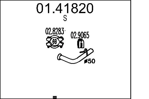 Handler.Part Exhaust pipe MTS 0141820 1