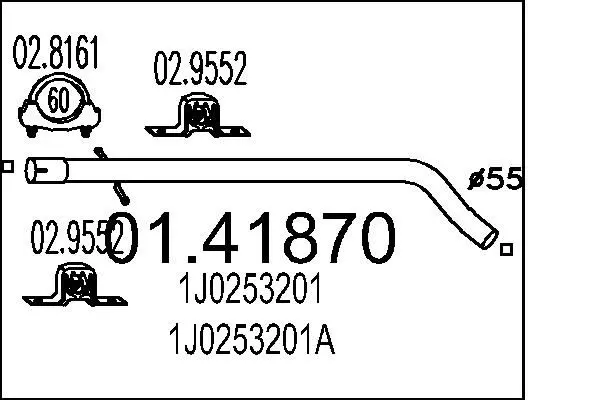 Handler.Part Exhaust pipe MTS 0141870 1