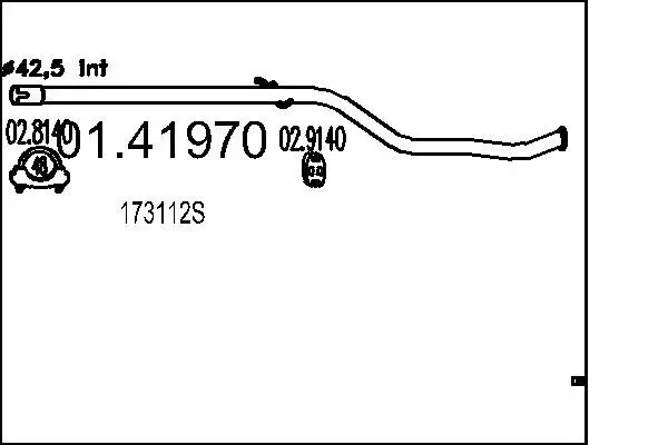 Handler.Part Exhaust pipe MTS 0141970 1