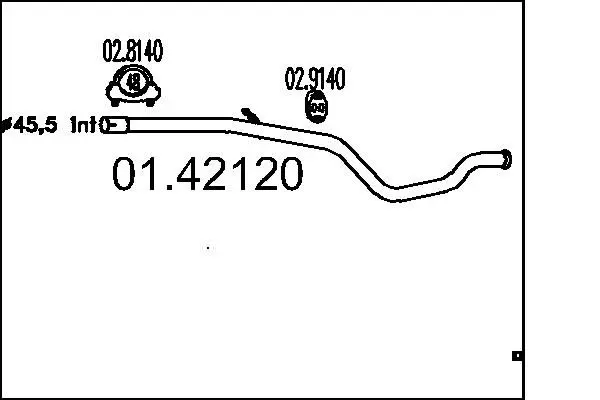 Handler.Part Exhaust pipe MTS 0142120 1