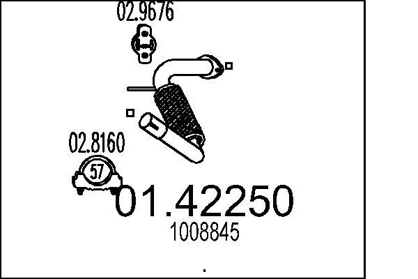 Handler.Part Exhaust pipe MTS 0142250 1