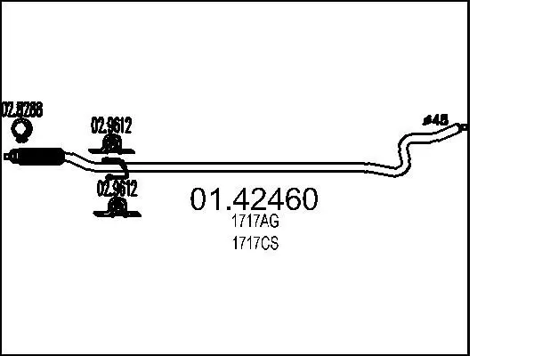 Handler.Part Exhaust pipe MTS 0142460 1