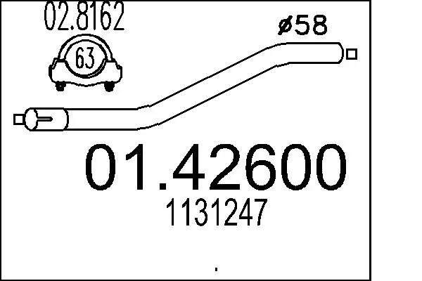 Handler.Part Exhaust pipe MTS 0142600 1