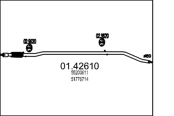 Handler.Part Exhaust pipe MTS 0142610 1