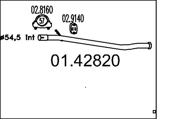 Handler.Part Exhaust pipe MTS 0142820 1