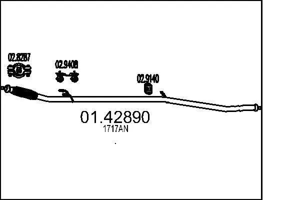 Handler.Part Exhaust pipe MTS 0142890 1