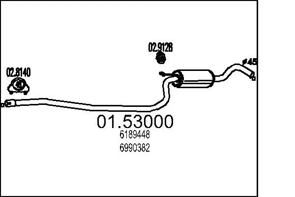 Handler.Part Middle silencer MTS 0153000 1