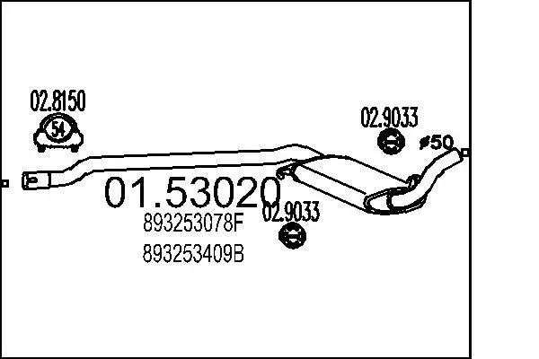 Handler.Part Middle silencer MTS 0153020 1