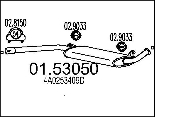 Handler.Part Middle silencer MTS 0153050 1