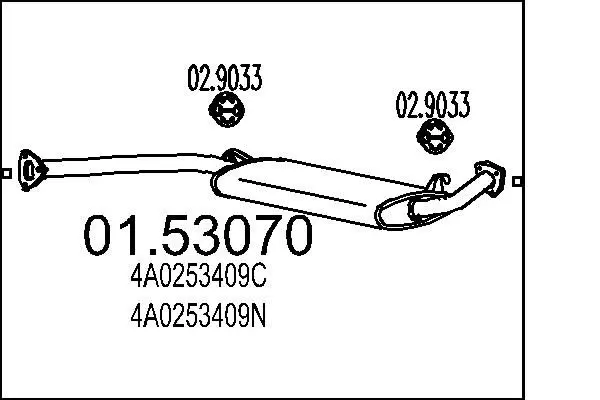 Handler.Part Middle silencer MTS 0153070 1