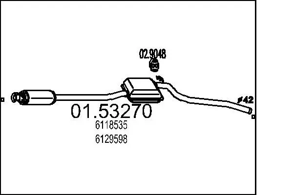 Handler.Part Middle silencer MTS 0153270 1