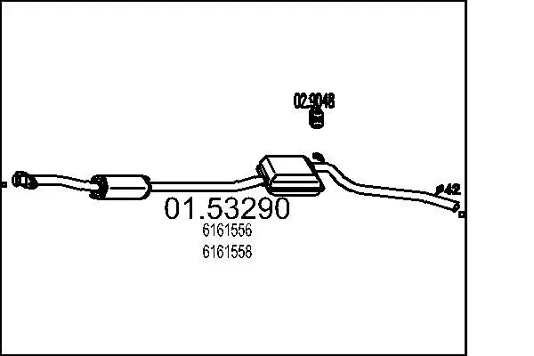 Handler.Part Middle silencer MTS 0153290 1