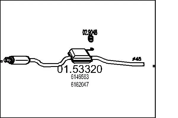 Handler.Part Middle silencer MTS 0153320 1