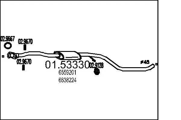 Handler.Part Middle silencer MTS 0153330 1