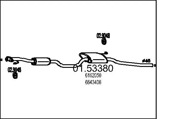 Handler.Part Middle silencer MTS 0153380 1