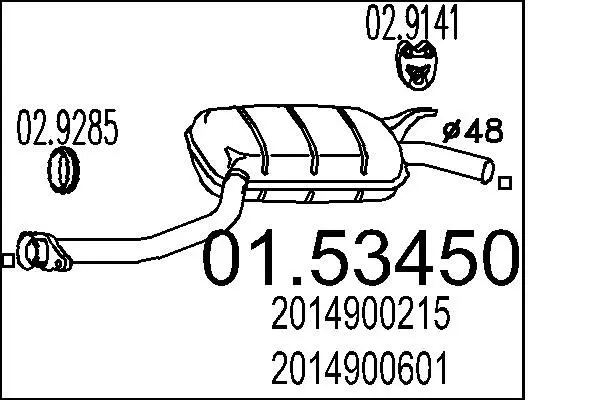 Handler.Part Middle silencer MTS 0153450 1