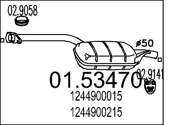 Handler.Part Middle silencer MTS 0153470 1