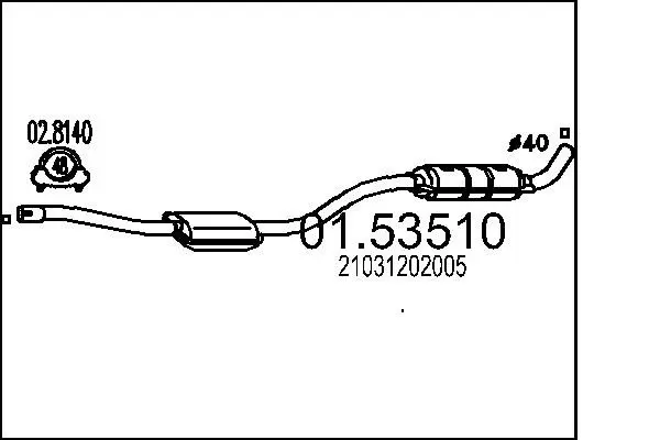 Handler.Part Middle silencer MTS 0153510 1