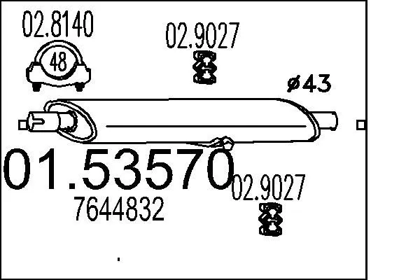 Handler.Part Middle silencer MTS 0153570 1