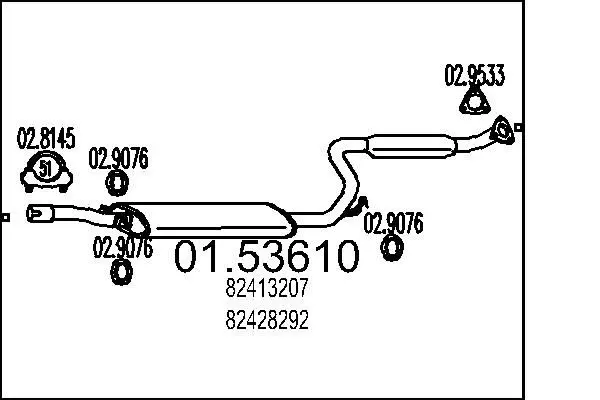 Handler.Part Middle silencer MTS 0153610 1