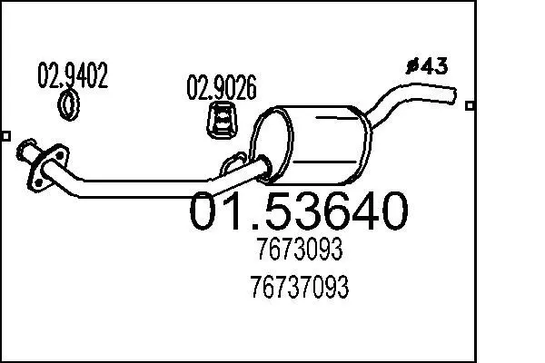 Handler.Part Middle silencer MTS 0153640 1