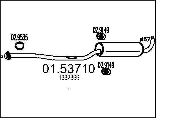 Handler.Part Middle silencer MTS 0153710 1