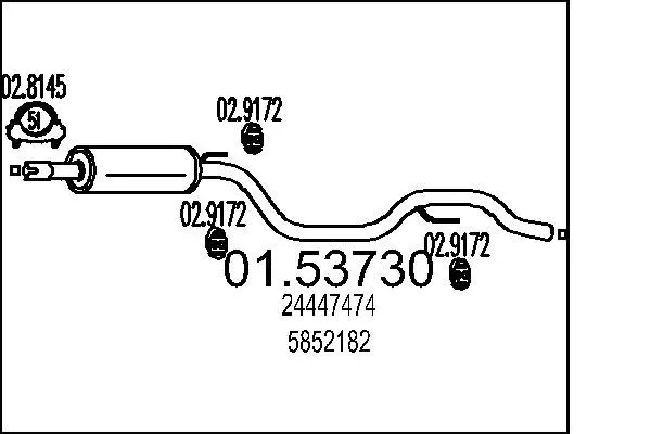 Handler.Part Middle silencer MTS 0153730 1