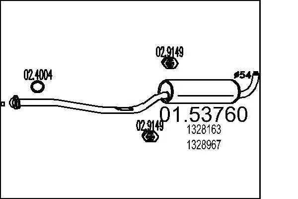 Handler.Part Middle silencer MTS 0153760 1