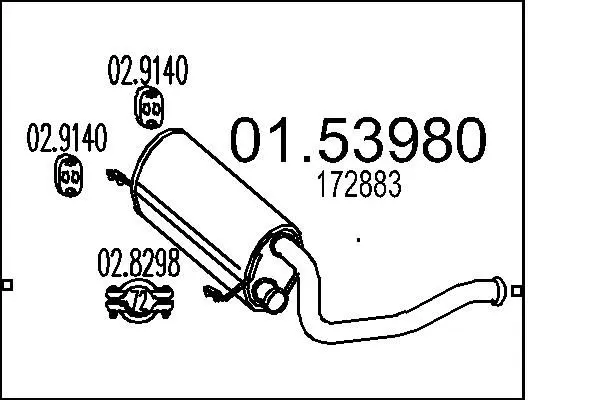 Handler.Part Middle silencer MTS 0153980 1