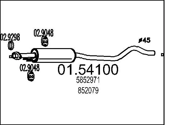 Handler.Part Middle silencer MTS 0154100 1