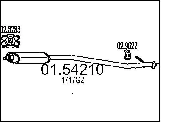 Handler.Part Middle silencer MTS 0154210 1