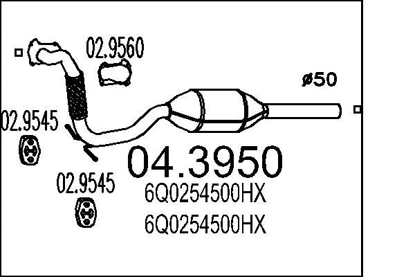 Handler.Part Catalytic converter MTS 043950 1